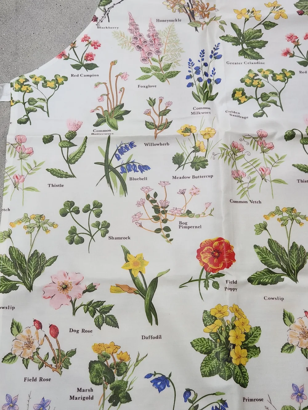 VINTAGE Botanical Cottagecore NWOT Wildflower Oilcloth Apron